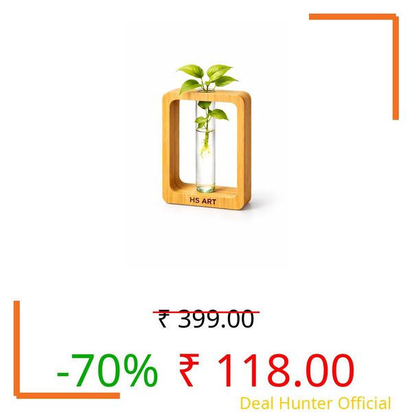 HS Art Table Flower Vase/Propagation/Decor Plant Holder Dining Table Flower Vase for Decor Home Office Living Room Size 6.3X4.5 Inch (Rectangular) (1)