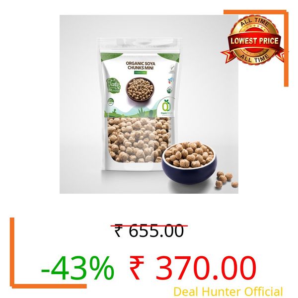 Organic Delight Organic Soya Chunks Mini 1800 Gm By USDA Certified Healthy & Tasty Soya Bean Chunks With Natural High Protein Source Of Dietary High Fiber Fresh Wadi