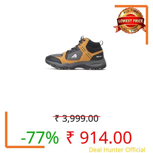 Boldfit Trekking Shoes for Man Outdoor Hiking Shoes for Man High Neck Footwear for Men Anti Skid Trekking Boots Water Repellent for Men Breathable Hiking Boots Riding Shoe for Bikers laceup Biker shoe