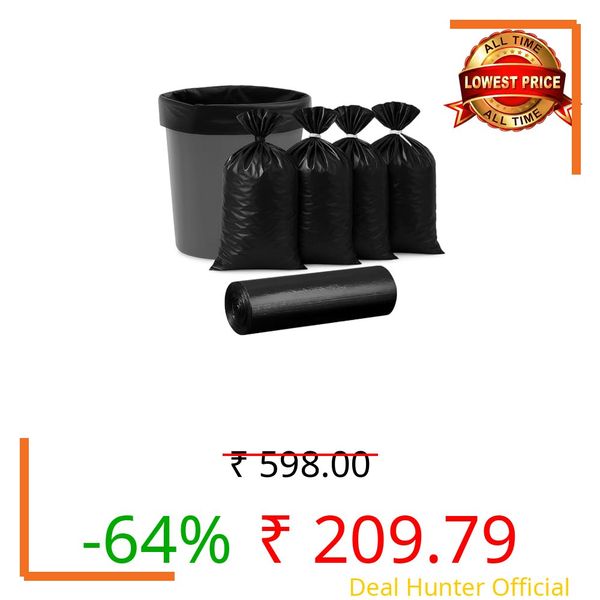 BENAVJI Garbage Bags Medium 180 Pcs I 30 Pcs x Pack of 6 Rolls | 19 x 21 Inch | Dustbin Bags,Trash Bags,Dustbin Covers for daily Wet and Dry Waste
