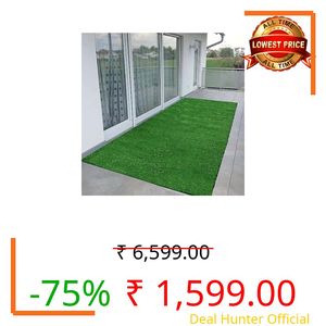 EXOTICE High Density 20 MM Artificial Green Grass Carpet Mat for Balcony, Lawnmat, Floor Mat, Doormat, Garden Mats Washable Anti-Skid (6.5 x 6 feet, 20)