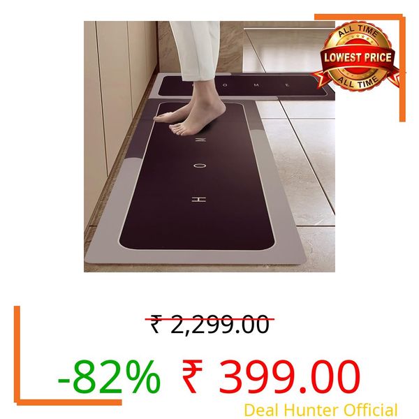 Cortina 2 Pcs Kitchen Mats, Waterproof Memory Foam Kitchen Rugs, Standing Desk Mat Floor Mats, Comfort Runner Rug Carpets for Kitchen Floor, Sink - (120 * 40 cm, 40 * 60 cm, Brown)