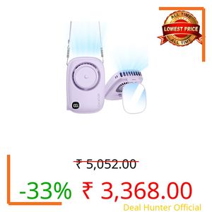 Gaiatop Portable Hand Fan with Makeup Mirror, Cute Camera Design, 3 Speed USB Rechargeable Mini Fan with LED Display, Multifunctional Neck Fan for Camping Travel Outdoor (Red)