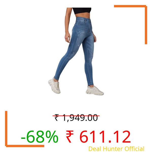 Miss Chase Women's Skinny Fit High/Mid Rise Regular Length Stretchable Denim Jeans (MCAW18DEN02-79-321-26, Zenith Blue, 26)