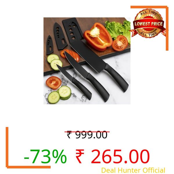 FOROLY Professional Chef Knife Set, 3 Piece Kitchen Knife Set for Vegetable Cutting and Chopping, Ultra Sharp Stainless Steel Blades with Ergonomic Handles, Perfect for Kitchen and Restaurant Use