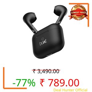boAt Airdopes Ace TWS in Ear Earbuds with 35 HRS Playback, 13mm Drivers, Dual Mics ENx & Beast Mode(Active Black)
