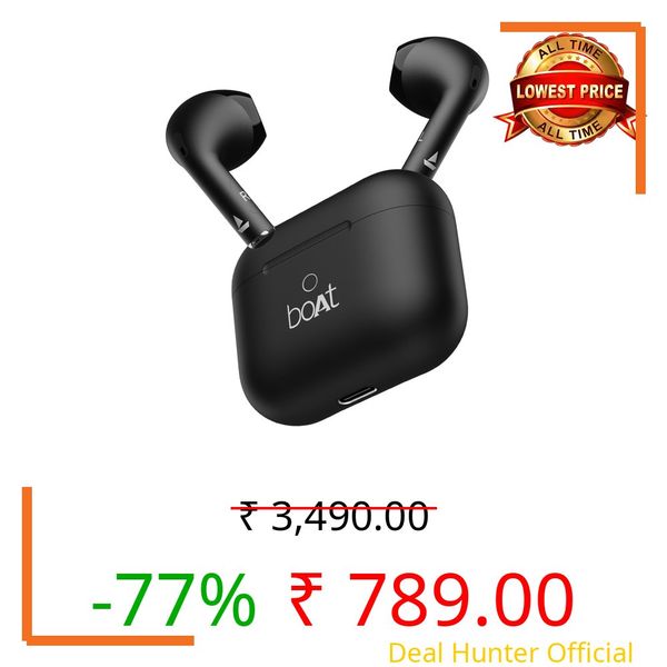 boAt Airdopes Ace TWS in Ear Earbuds with 35 HRS Playback, 13mm Drivers, Dual Mics ENx & Beast Mode(Active Black)