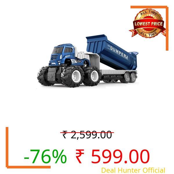 DARVICE Toy Truck Dumper for Kids 2 Year Above Diecast Logistic Dumper Truck Friction Powered Miniature Toy for Kids