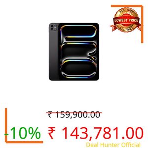 Apple iPad Pro 11″ (M4): Ultra Retina XDR Display, 1TB, Landscape 12MP Front Camera / 12MP Back Camera, LiDAR Scanner, Wi-Fi 6E, Face ID, All-Day Battery Life, Standard Glass — Space Black