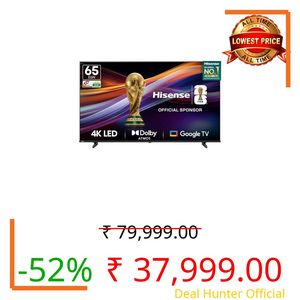 Hisense 164 cm (65 inches) E6N Series 4K Ultra HD Smart LED Google TV 65E6N (Black)