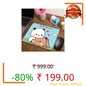 Designer Gaming Mouse Pad for Office Laptop/Computer with Super Soft Non-Slip Rubber Base and Lycra Cloth Surface for Silky Touch Rectangle Mix Bubu Dudu Theme at -2