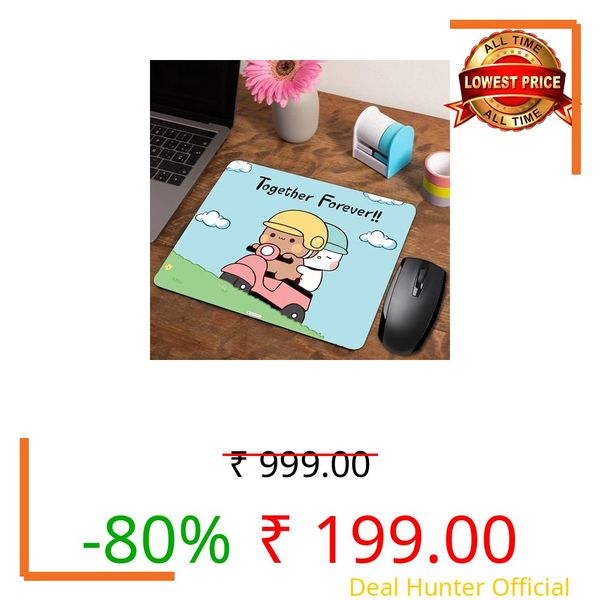 Bubu Dudu Mouse Pad for Laptop Desktop PC Gaming Mousepads Rubber Base with Anti Skid Smooth Surface (22 cm x 18 cm) Bubu Dudu Lover Mouse pad at-3