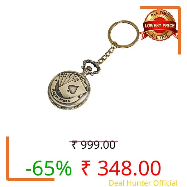 FowWelt Vintage Pocket Watch Metal Keychain Retro Clock for Gifting with Key Ring Anti-Rust - Cards