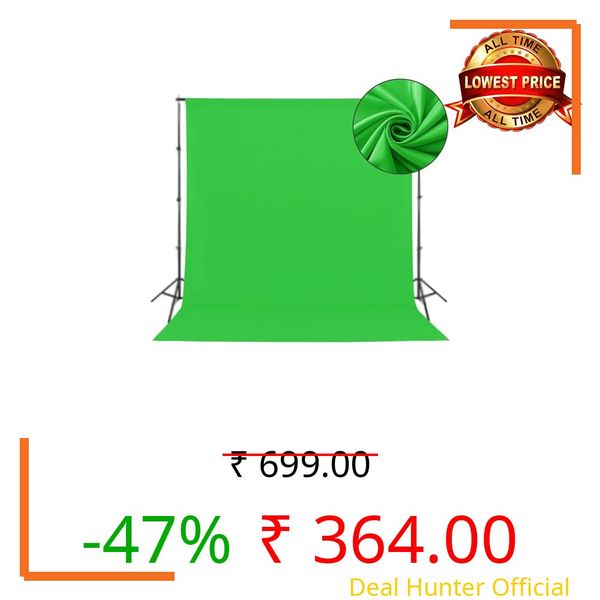 HomeArt Wrinkle-Free Screen Backdrop Background Curtain for Product Photography, Photoshoot, Video Production, YouTube Live Streaming, VFX Editing, Instagram Reels (6x8, Green)