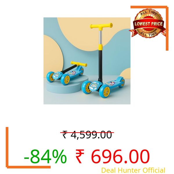 KOXTONS Foldable and Adjustable Scooter for Kids 6-12 Years, with PVC Wheels - Blue