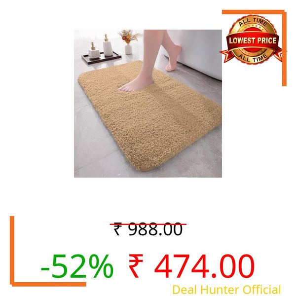 Amazon Brand - Umi Vegas Bath Mat - Anti-Slip, Microfiber Super Soft, Washable - Bathroom Mat for Home, Bedroom (40x60 cm, Gold)