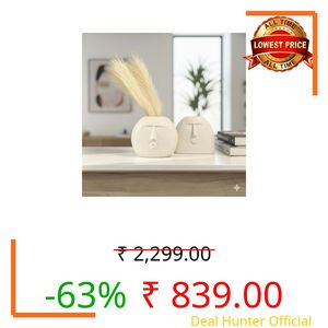 URBAN SENSE® | Modern Decorative Face Ceramic Vase for Home Décor | Centerpieces | Kitchen | Office or Living RoomCeramic Flower Pot | (Blowing Kiss+Cheerful Face (White))