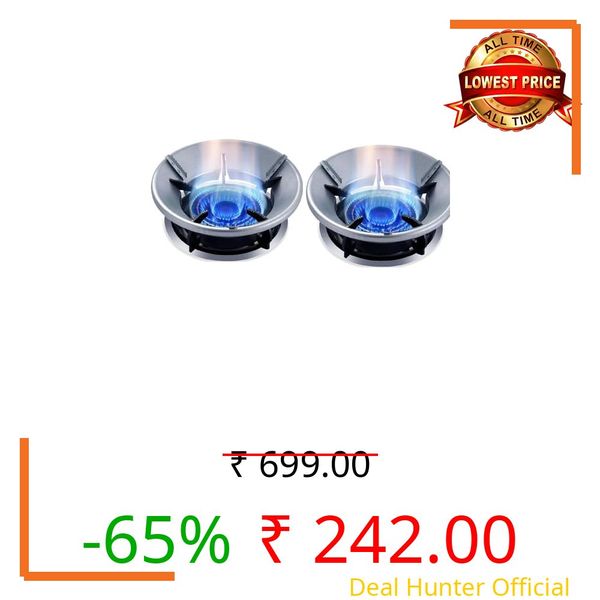 J B ENTERPRISE Gas Stove Cover (Silver) Burner Stand/Gas Saver Jali Ring (Pack 2) Fire & Windproof Gas Saving, Gas Chula Stand/4 Legs Support
