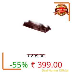 SigS Plastic Anti Pigeon Spikes for Balcony & AC Units | Pigeon Deterrent Spikes with Strong Double Sided Tape | Rust-Free Outdoor Protection | 12 x 4 Inch Strips | Brown | Pack of 10