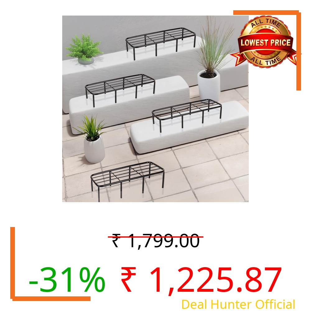 Niyara || Metal Planter Stand || Flower Pot Stand for Planters || Plant Stand Indoor | (Long 61 cm/ 24 inches, Large Round Stand Set of 4)