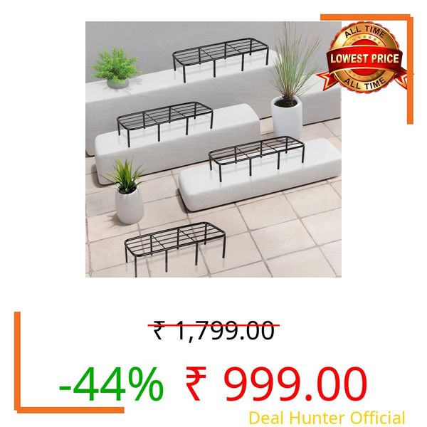 Niyara || Metal Planter Stand || Flower Pot Stand for Planters || Plant Stand Indoor | (Long 61 cm/ 24 inches, Large Round Stand Set of 4)