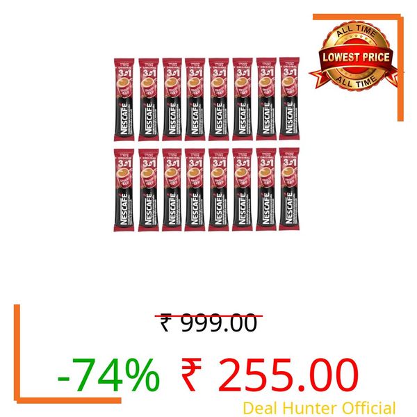 Nescafe Original 3 in 1 Instant Coffee Mix, Instant Coffee Sachets, 3 in 1 Coffee Sachets (Pack Of 16 x 17.5g)