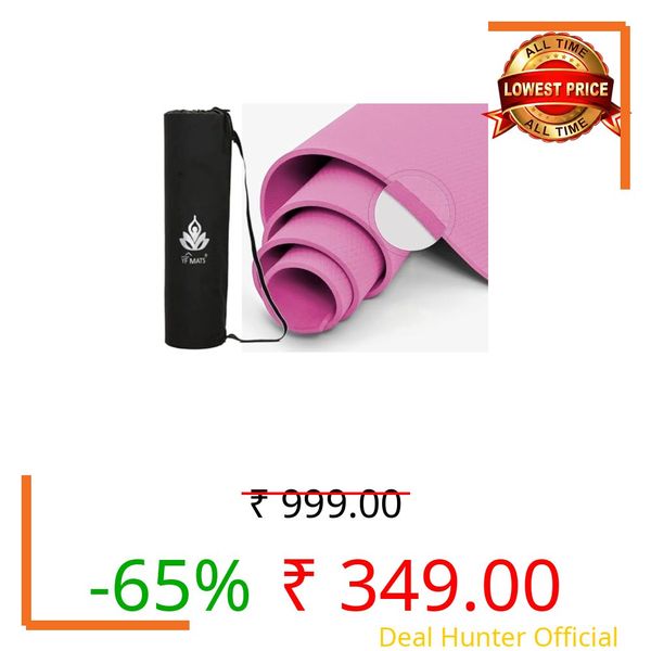 YFMATS 6MM(pink with cover) - Anti slip Eva Eco Friendly Yoga Mat Pink 6 mm Yoga Mat