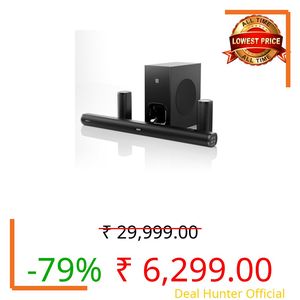 GOVO GoSurround 980 Dolby Digital | 525W Sound bar, 5.1 Channel Home Theatre, 6.5" Wired subwoofer, HDMI, Opt, AUX, USB & Bluetooth, 3 Equalizer Modes, Stylish Remote & LED Display (Black)