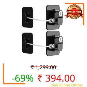 TIJTJHC Fridge Lock, 2PCS Upgraded Refrigerator Lock for Kids with Eco-Friendly, Fridge Locks for Kids and Freezer Lock with Keys Easy to Use and Install, Mini Fridge Lock, Black