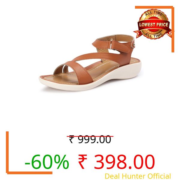 Vendoz Women and Girls Casual Tan Sandals (VDFL48TN-38)