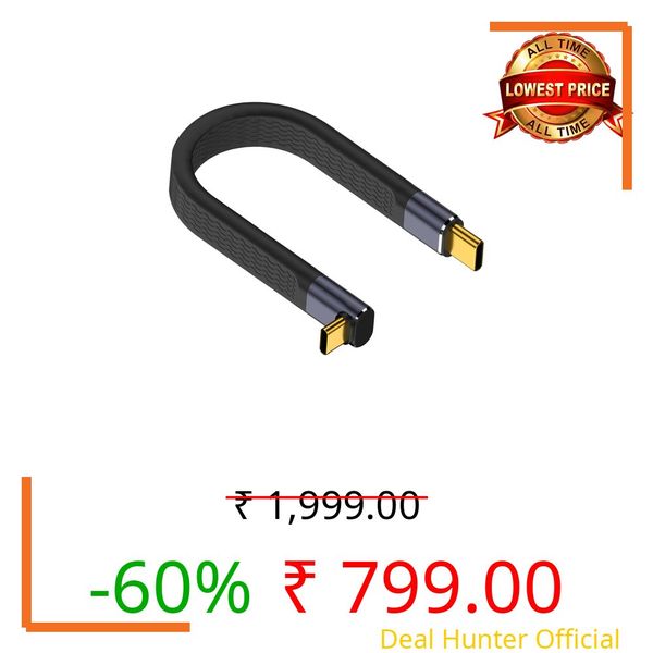 Poyiccot 5 inch Short USB-C Cable 90 Degree, Up & Down Short USB-C to USB C Cable, 40Gbps 240W Type-C to Type C Extension Cord Support Thunderbolt 4 with iPhone 15, MacBook, Galaxy S23, External SSD