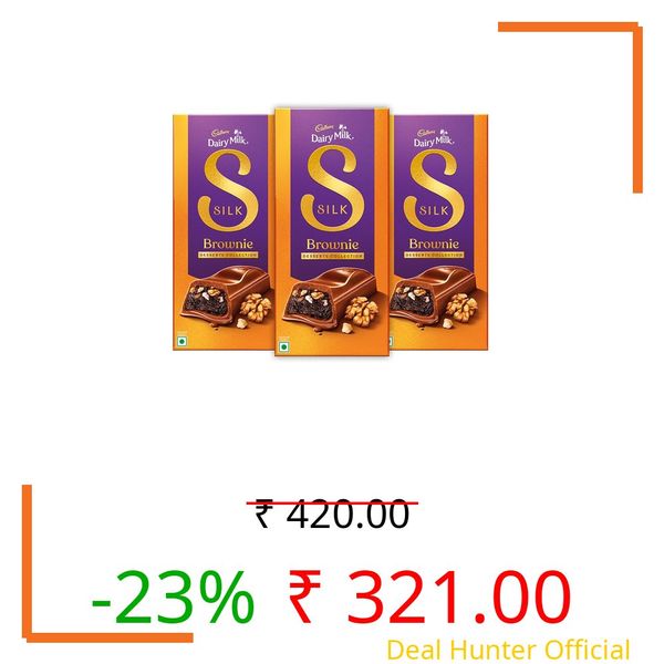 Cadbury Dairy Milk Silk Desserts Walnut Brownie Chocolate Bar, 70 g (Pack of 3)