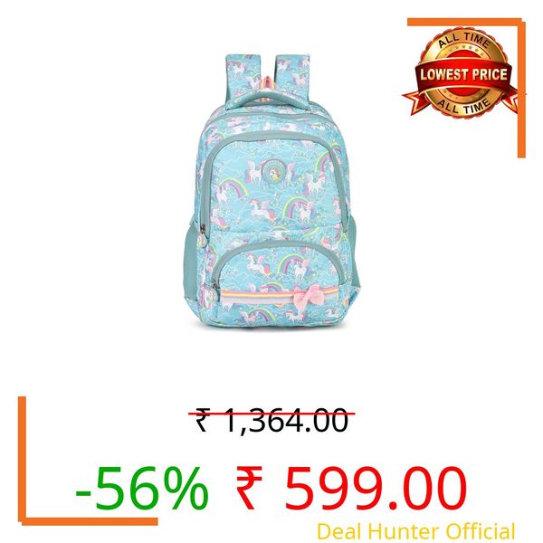 BEAUTY GIRLS 30 Litres By Hotshot 1651 | School Bag | Tuition Bag | Unicorn Bag | College Backpack | For Girls & Women | 18 Inch - Green