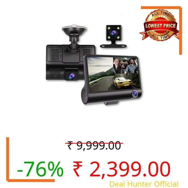 OneXsale 4-Inch Full HD Dash Cam | 170° Wide Angle | Rear View Camera | Night Vision | G-Sensor | Loop Recording | Parking Mode | Car Safety DVR