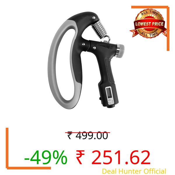 AMIFIT Adjustable Hand Grip Strengthener, Hand Gripper with Counter for Men & Women, Gym Workout Hand Exercise Equipment, Forearm Exercise, Finger Exercise Power Gripper, Grey