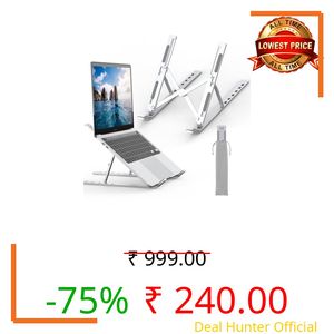GRIFEMA GB1054 Laptop Stand for Desk, Adjustable Laptop Riser, Portable Laptop Stand with 6 Angle Adjustment for 10”-17.3” Laptops, Tablets