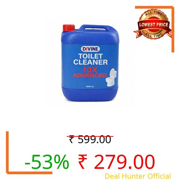 Divine Advanced Toilet Cleaner 5L | Thick Disinfectant Formula | Removes Tough Stains & Odor | Long Lasting Freshness | For Home & Hotel Use