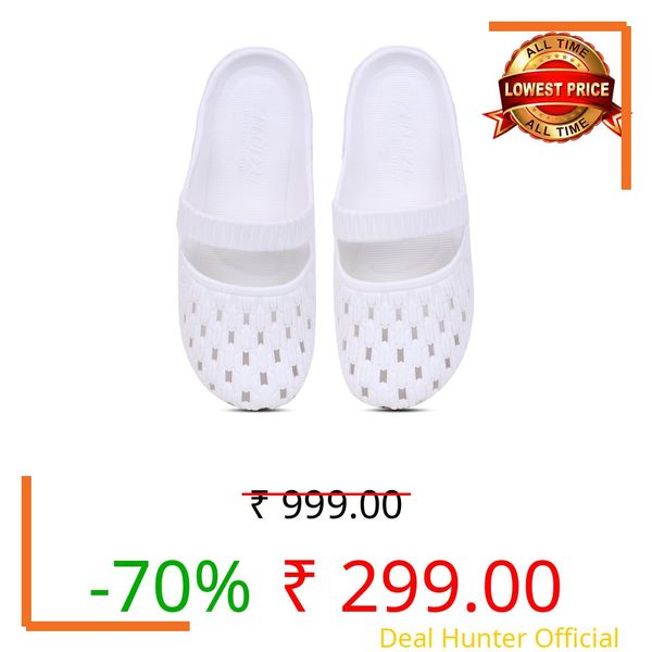 CASSIEY Originals Women's Adillete Lightweight EVA Clog Slide Sandal- White