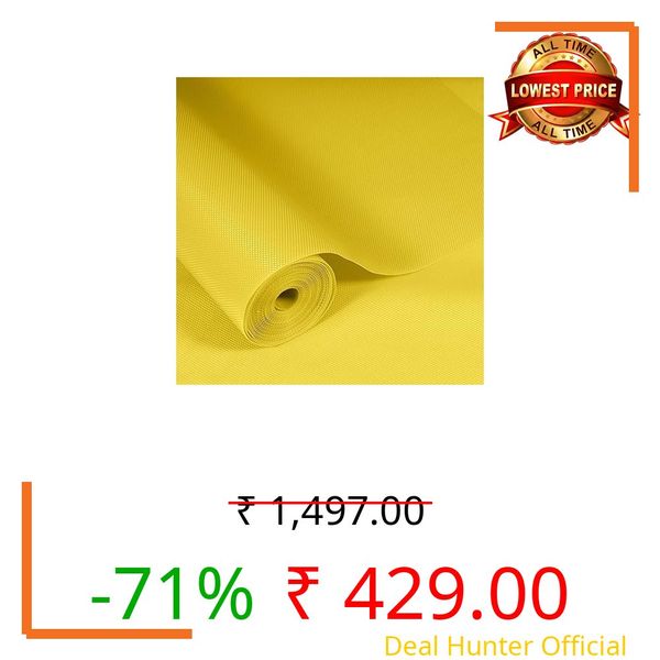 KayJen Ethylene Vinyl Acetate (50 CmX3 M) Yellow Food Grade Eva Anti Slip Matsheet For Fridge, Kitchen, Drawer, Shelf Liner, Table (Diamond Texture, Yellow)