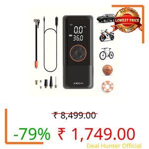XECH Portable Tyre Inflator for Car & Bike | Cordless & 12V Car Tyre Inflator Pump | 150 PSI Air Inflator Pump with Digital Display, Auto Cut-Off, LED SOS | Gift for Man Boyfriend (Inflate XL)