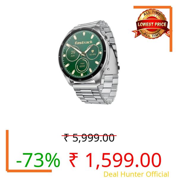 Fastrack Dezire FX1 PRO Fashion Smart Watch, 1.43" AMOLED, 466*466 Pixel Resolution, SingleSync BT Calling, AI Voice Assistant, 100+ Sports Modes & Smartwatch Faces, Upto 5 Day Battery, IP68 (Sliver)