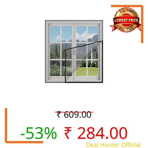 Atlara Mosquito Net for Window (Size - 75cm X 75cm) Colour - Grey DIY Upgraded Net for Windows Perfact Size Pre-Stitched Window Net for Home Ready to Use Removable Mesh for Windows