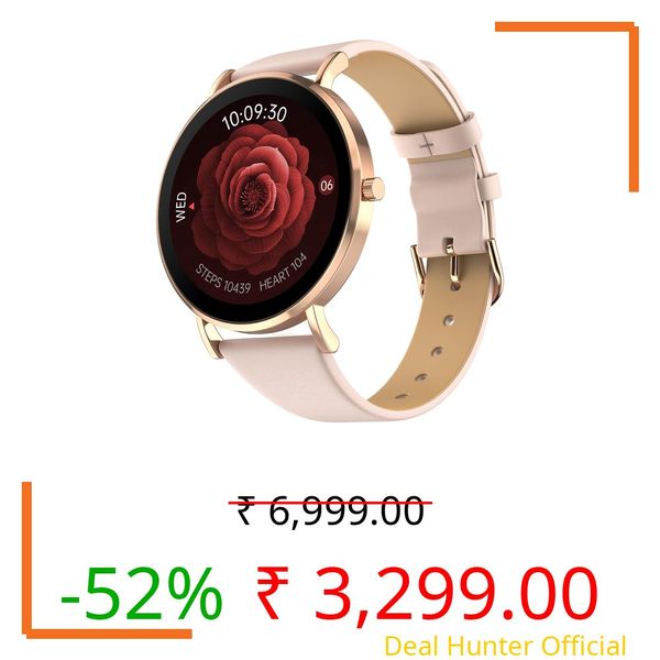 Noise Diva 2 Fashion Smart Watch for Women - Sleekest Dial, 36mm AMOLED Display, Snug Fit, Improved Female Cycle Tracker, BT Calling, Sleep Tracking, AI Voice Assistant, Password Protection(Rose Pink)