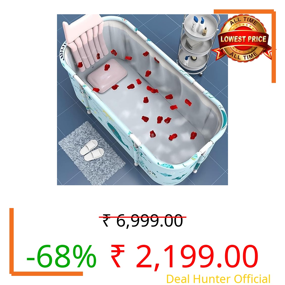 VPGS Portable Folding Bathtub for 2 People, Large Family Bathtub for SPA, Efficient Maintenance Hot and Cold Temperature Bathtub