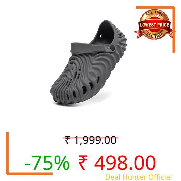 Kraasa Men's Lightweight Classic Clogs, Sandals with Adjustable Back Strap Darkgrey UK 7