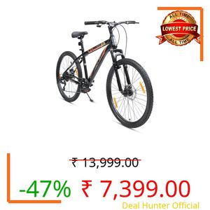 XCi Swagger X Mountain Bike | 26-Inch Tyres | 7-Speed Shimano Gears | Tuff Shox Suspension | Mechanical Disc Brakes | Youth 12+ Years |17-Inch Ultra Light Steel Frame | Black Orange