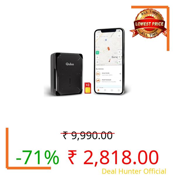 Qubo Wireless GPS Tracker from Hero Group | Free 4G SIM & 12 Months Recharge + 1 Year Cloud Subscription | Voice Monitoring | 10000 mAh Battery | Ride Start & Geo Fence Alerts | For Car, Bike, & Truck