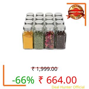 ALEITO 120 ML | Glass Spice Jars with Lids,Spices & Seasonings Sets Organizer Spice Containers, Airtight Food Canisters with Silicone Collapsible Funnel (12), Transparent