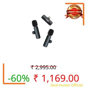 Digitek® (DWM-009 PRO Wireless Microphone & Receiver with Lightning Connector & 2 Mic, 4Hr Battery, only for iPhones with Lightning (LTC), Ideal for Voice Recording