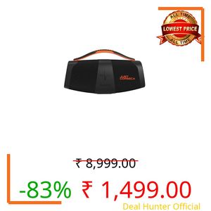 JUST CORSECA Sstrike 40W Wireless Bluetooth Speaker | Powerful Bass | BT 5.3 | LED Light Sync | Built-in Mic | 2400mAh Battery | 15H Playtime | TWS Pairing | Portable Handle | FM/USB Support (Black)